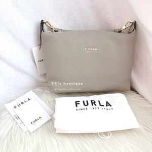 NWT Furla Sophie Leather XL Shoulder Bag Marmo Grey SOLD OUT